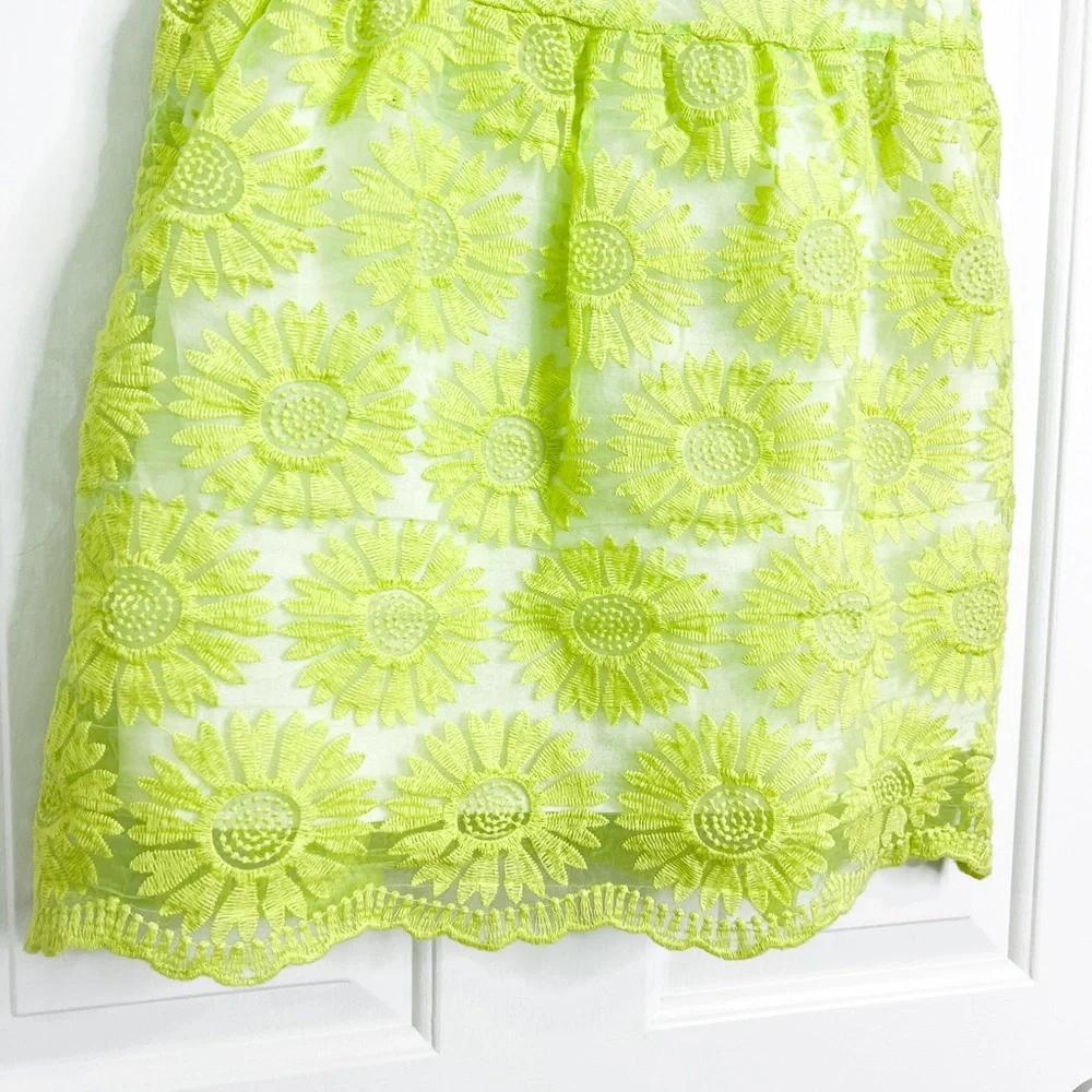 English Rose Neon Floral Embroidered Lace Dress - Picture 2 of 5